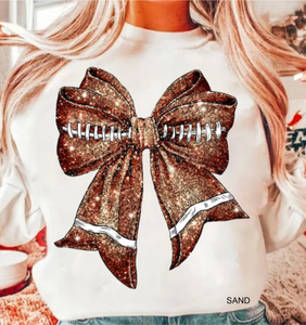 Faux Glitter Football Bow