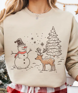 Snowman and Deer
