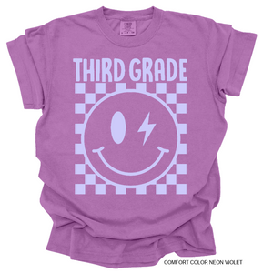 Third Grade Smiley Neon Purple