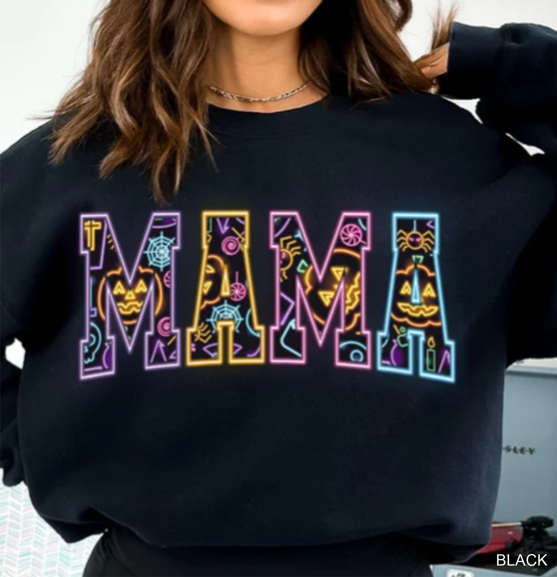 Neon Halloween Mama