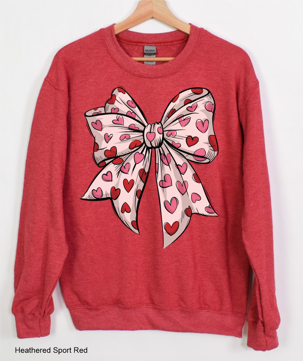 Valentine Bow (Heathered Sport Red Gildan)